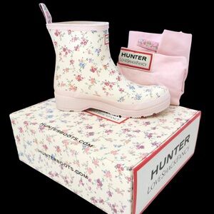 💐 HUNTER X LOVESHACKFANCY SHORT BOOTS SUNSHINE PATCHWORK 🌸